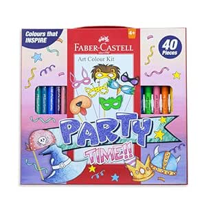 Faber-Castell Art Colour Kit – Party Time | 40-Piece Creative Art Set for Kids