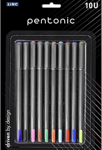 2 - Pentronic Classic Ball-Point Pens + DOMS Notebook Single Line 400 Pages (Set of 2)