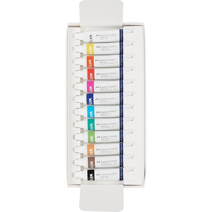 Faber-Castell Creative Studio Watercolour Paint Set – 12 x 9ml Tubes