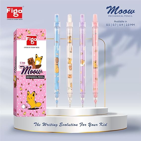 Figo Moow 0.7 Mechanical Lead Pencil with 10 Free 0.7mm leads (Pack of 10)